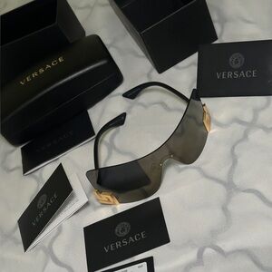 Versace Black and Gold Sunglasses